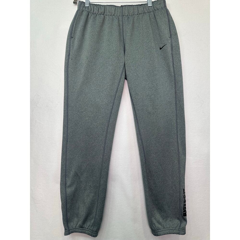 Nike Men Therma-FIT Dri-FIT Gray Training Jogger Pants Elastic Waist Size Medium